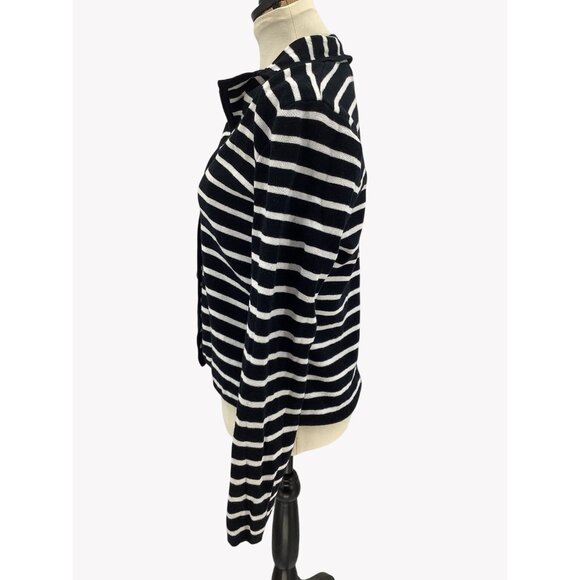 Chaps Knit Cardigan Shawl Collar -Navy & White - Womens Size XL - Picture 6 of 9